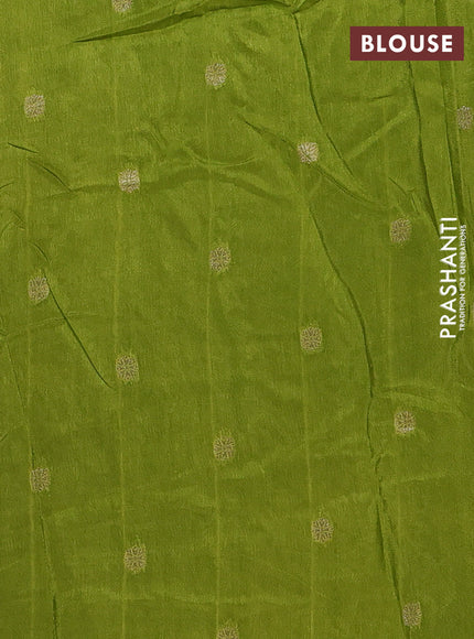 Bottle Green & Green Semi Mysore Silk - Contrast Blouse