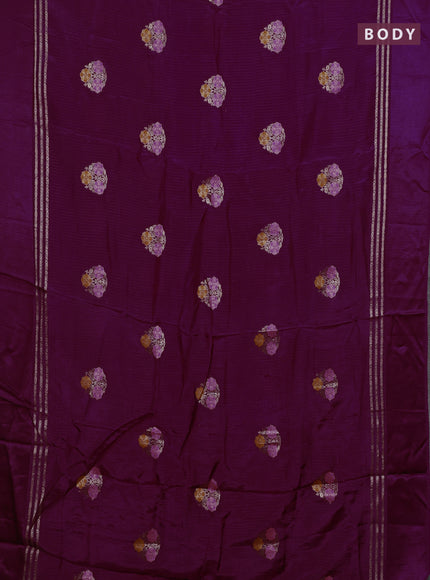 Purple & Peach Semi Mysore Silk - Contrast Blouse