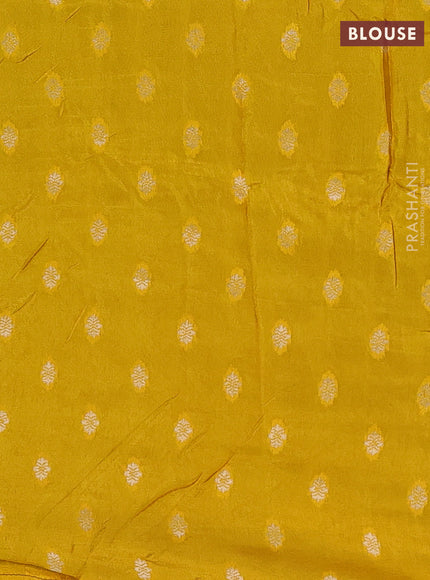 Violet & Yellow Semi Mysore Silk - Contrast Blouse