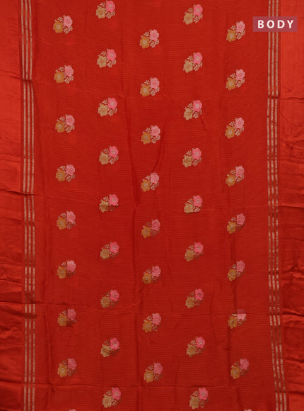 Orange & Pink Semi Mysore Silk - Contrast Blouse