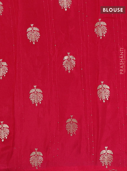 Orange & Pink Semi Mysore Silk - Contrast Blouse