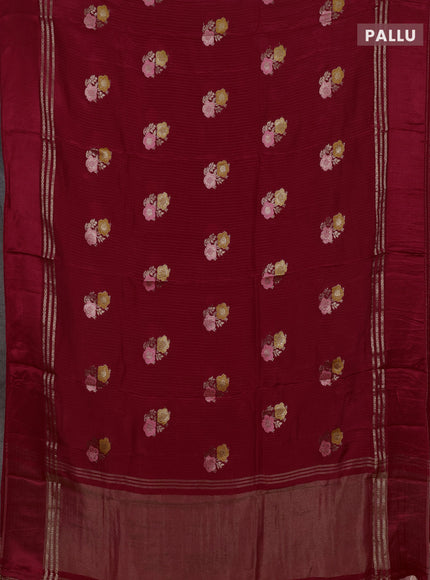 Red & Peach Semi Mysore Silk - Contrast Blouse