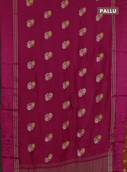 Pink & Orange Semi Mysore Silk - Contrast Blouse