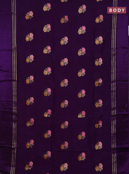 Purple & Wine Semi Mysore Silk - Contrast Blouse