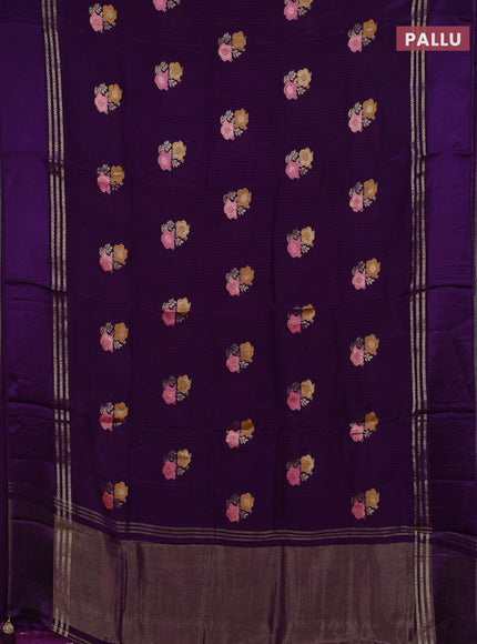 Purple & Wine Semi Mysore Silk - Contrast Blouse