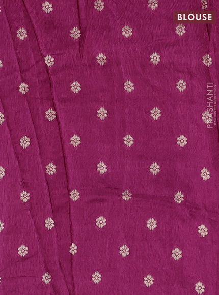 Purple & Wine Semi Mysore Silk - Contrast Blouse