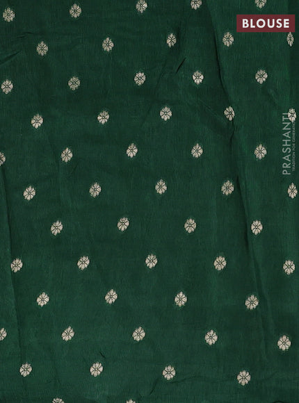 Pink & Green Semi Mysore Silk - Contrast Blouse