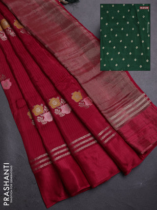 Pink & Green Semi Mysore Silk - Contrast Blouse