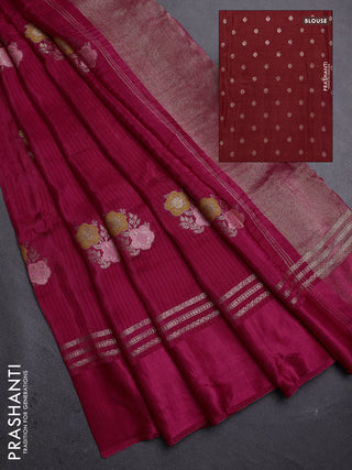 Pink & Orange Semi Mysore Silk - Contrast Blouse