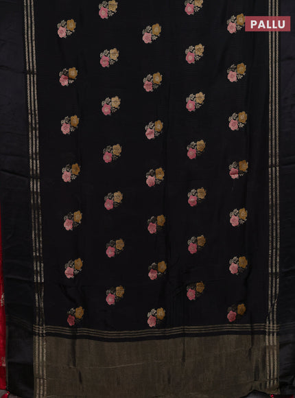Black & Pink Semi Mysore Silk - Contrast Blouse