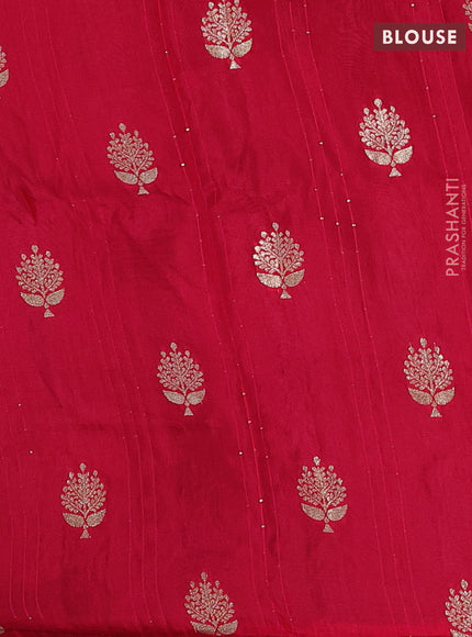 Black & Pink Semi Mysore Silk - Contrast Blouse