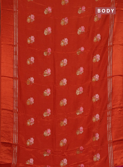 Orange & Pink Semi Mysore Silk - Contrast Blouse