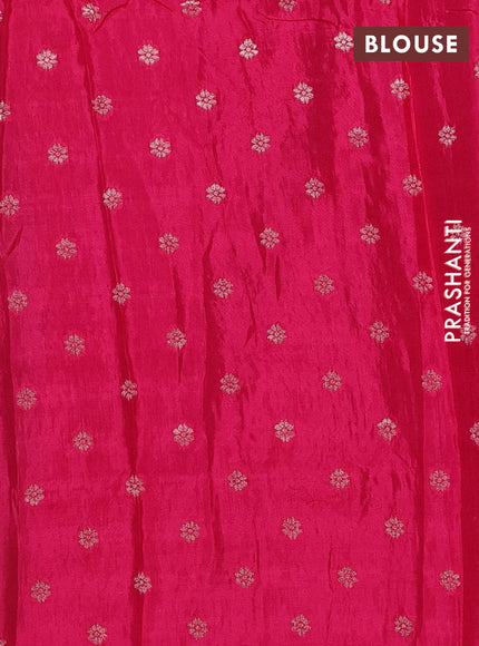 Orange & Pink Semi Mysore Silk - Contrast Blouse