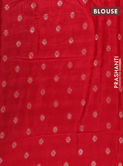 Black & Red Semi Mysore Silk - Contrast Blouse