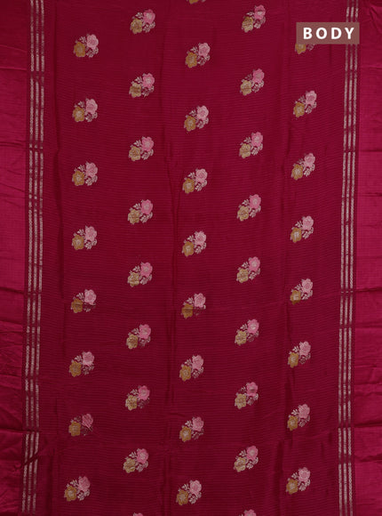 Pink & Violet Semi Mysore Silk - Contrast Blouse