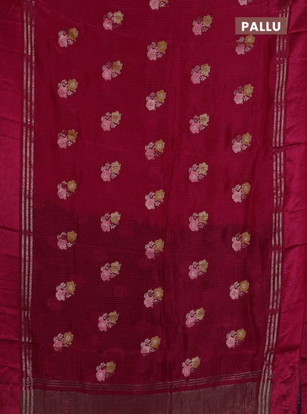 Pink & Violet Semi Mysore Silk - Contrast Blouse