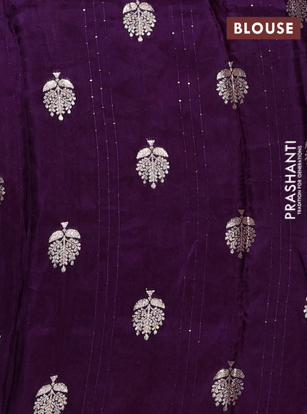 Pink & Violet Semi Mysore Silk - Contrast Blouse