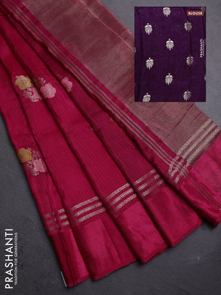 Pink & Violet Semi Mysore Silk - Contrast Blouse