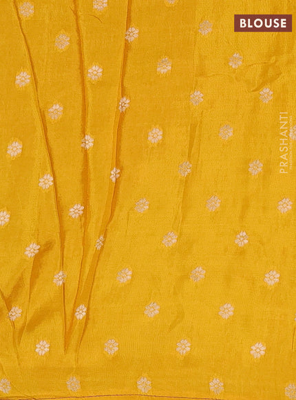 Violet & Yellow Semi Mysore Silk - Contrast Blouse