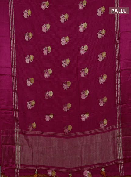 Pink & Orange Semi Mysore Silk - Contrast Blouse