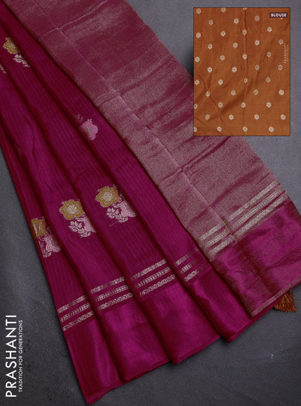 Pink & Orange Semi Mysore Silk - Contrast Blouse