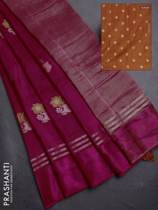 Pink & Orange Semi Mysore Silk - Contrast Blouse
