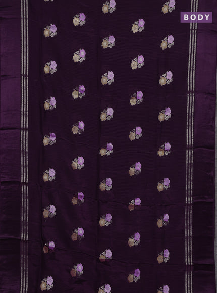 Purple & Pink Semi Mysore Silk - Contrast Blouse