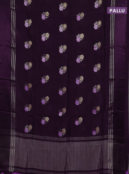 Purple & Pink Semi Mysore Silk - Contrast Blouse
