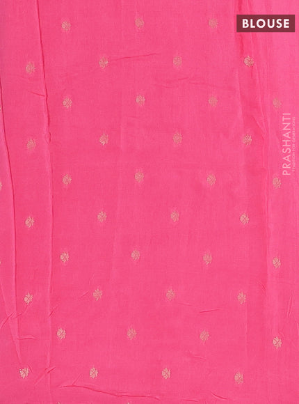 Purple & Pink Semi Mysore Silk - Contrast Blouse