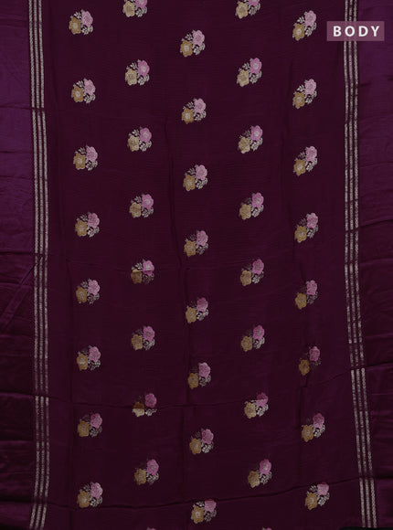 Purple & Pink Semi Mysore Silk - Contrast Blouse