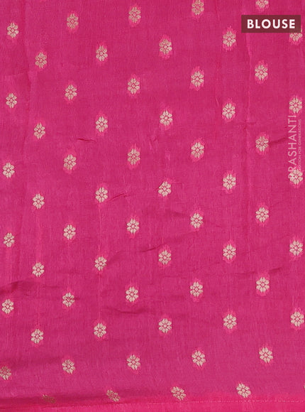 Purple & Pink Semi Mysore Silk - Contrast Blouse
