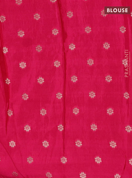 Black & Pink Semi Mysore Silk - Contrast Blouse