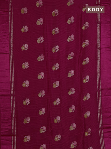 Candy Pink & Orange Semi Mysore Silk - Contrast Blouse