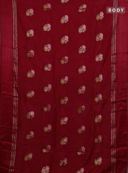 Red & Green Semi Mysore Silk - Contrast Blouse