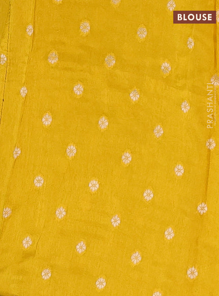 Coffee Brown & Mustard Yellow Semi Mysore Silk - Contrast Blouse