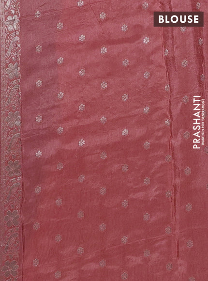 Red & Peach Semi Mysore Silk - Contrast Blouse