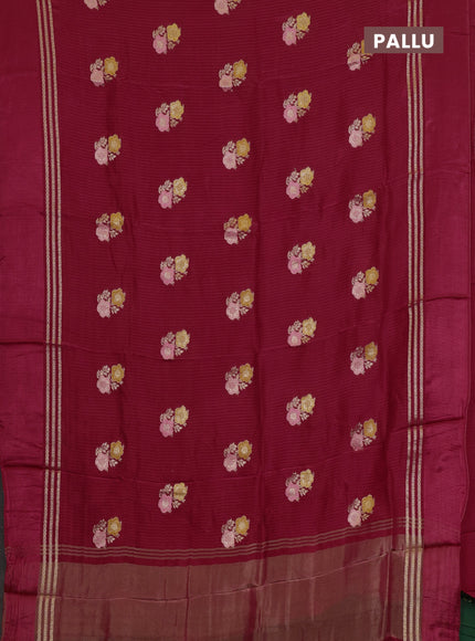 Red & Green Semi Mysore Silk - Contrast Blouse