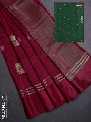Red & Green Semi Mysore Silk - Contrast Blouse
