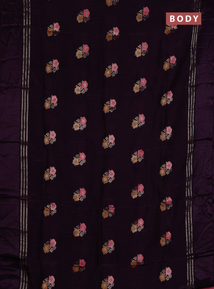 Violet & Pink Semi Mysore Silk - Contrast Blouse
