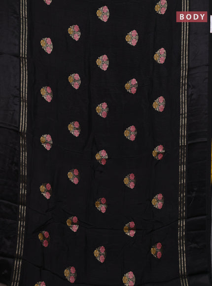 Black & Yellow Semi Mysore Silk - Contrast Blouse