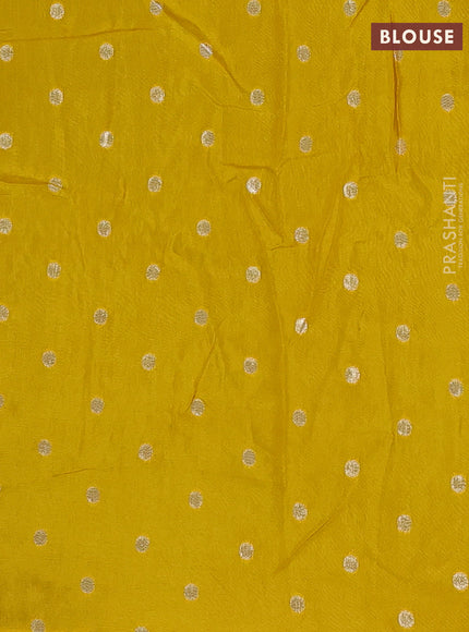 Black & Yellow Semi Mysore Silk - Contrast Blouse