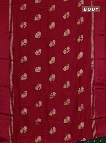 Red & Green Semi Mysore Silk - Contrast Blouse