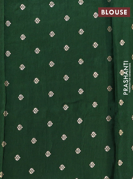 Red & Green Semi Mysore Silk - Contrast Blouse