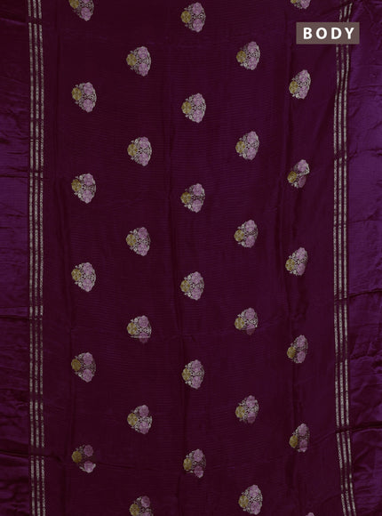 Purple & Pink Semi Mysore Silk - Contrast Blouse