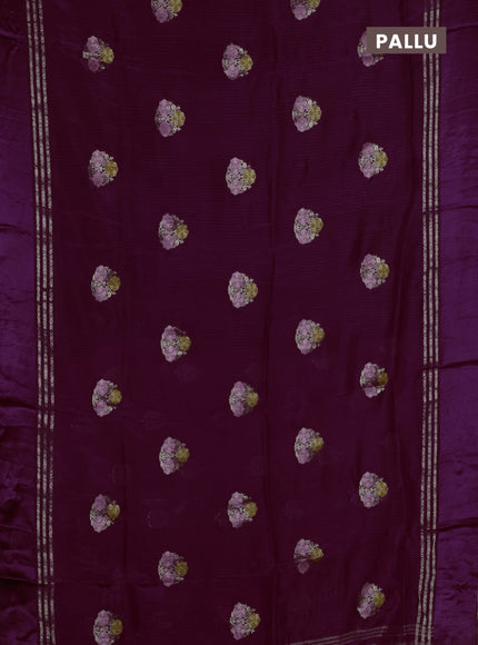 Purple & Pink Semi Mysore Silk - Contrast Blouse