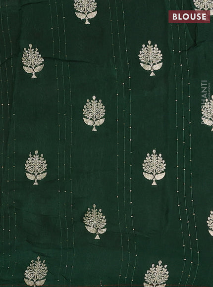 Red & Green Semi Mysore Silk - Contrast Blouse