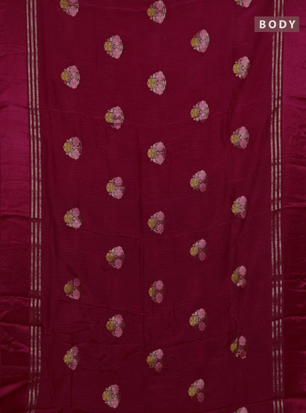 Pink & Violet Semi Mysore Silk - Contrast Blouse
