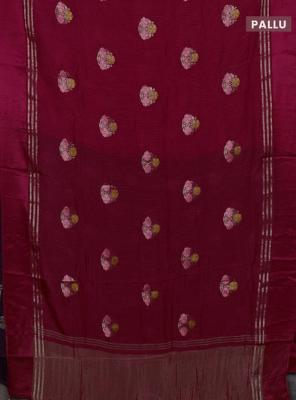 Pink & Violet Semi Mysore Silk - Contrast Blouse