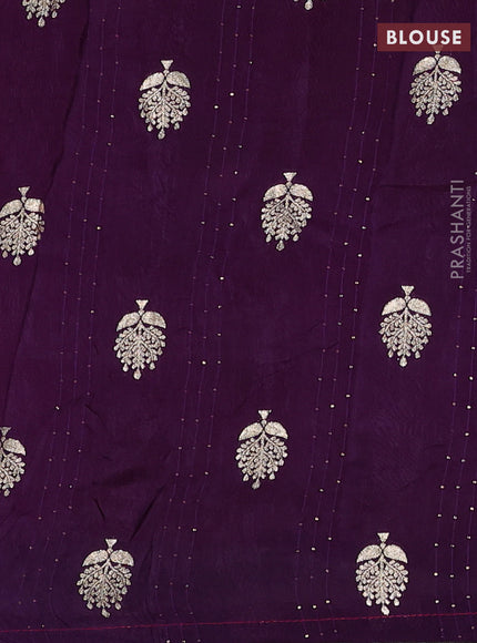 Pink & Violet Semi Mysore Silk - Contrast Blouse