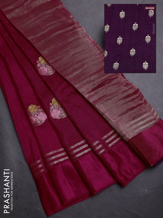 Pink & Violet Semi Mysore Silk - Contrast Blouse